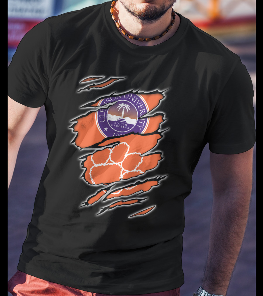 Clemson University South Carolina Paw Claw Marks T-Shirt