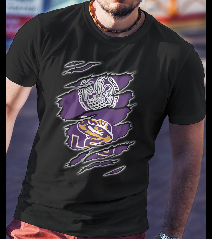 LSU Tigers Louisiana State University Logo Claw Marks T-Shirt