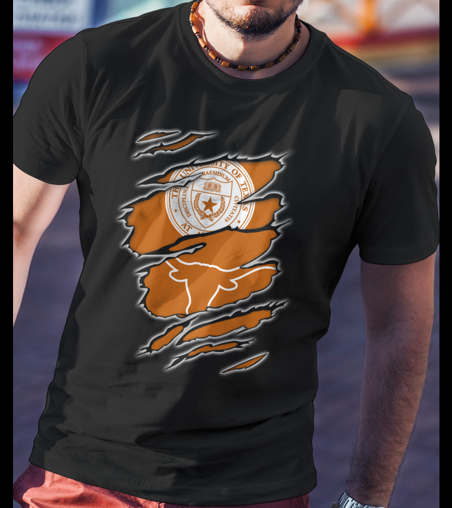University Of Texas Longhorn NCAA Emblem Claw Marks T-Shirt