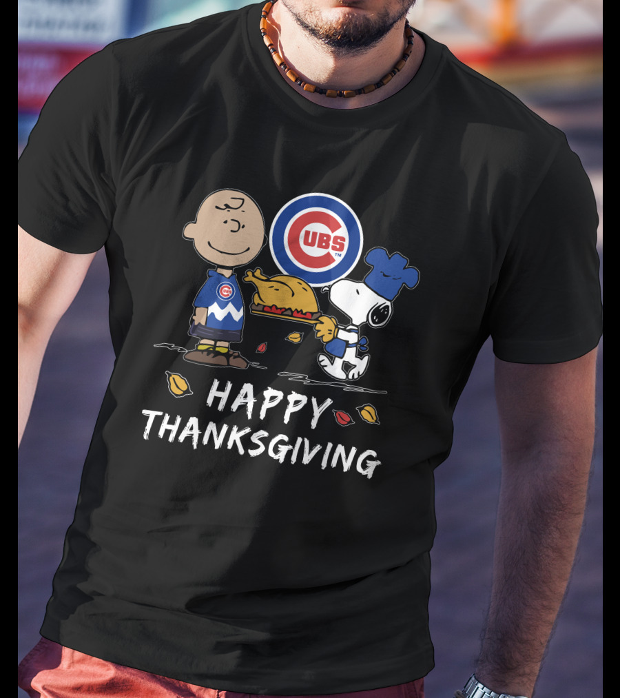 Peanuts Chicago Cubs Happy Thanksgiving T-Shirt