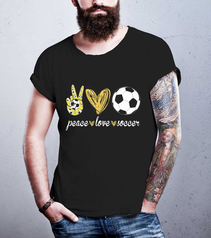 Peace Love Soccer Soccer Player Peace Love Soccer T-Shirt