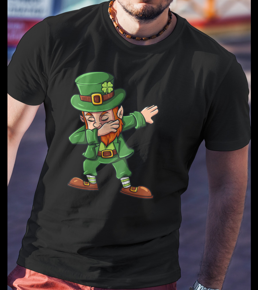 St Patricks Day Irish Leprechaun Dab Dance Iconic Lucky Shamrock T-Shirt