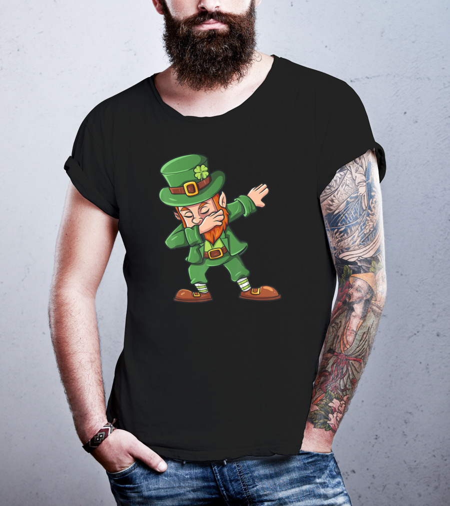 St Patricks Day Irish Leprechaun Dab Dance Iconic Lucky Shamrock T-Shirt