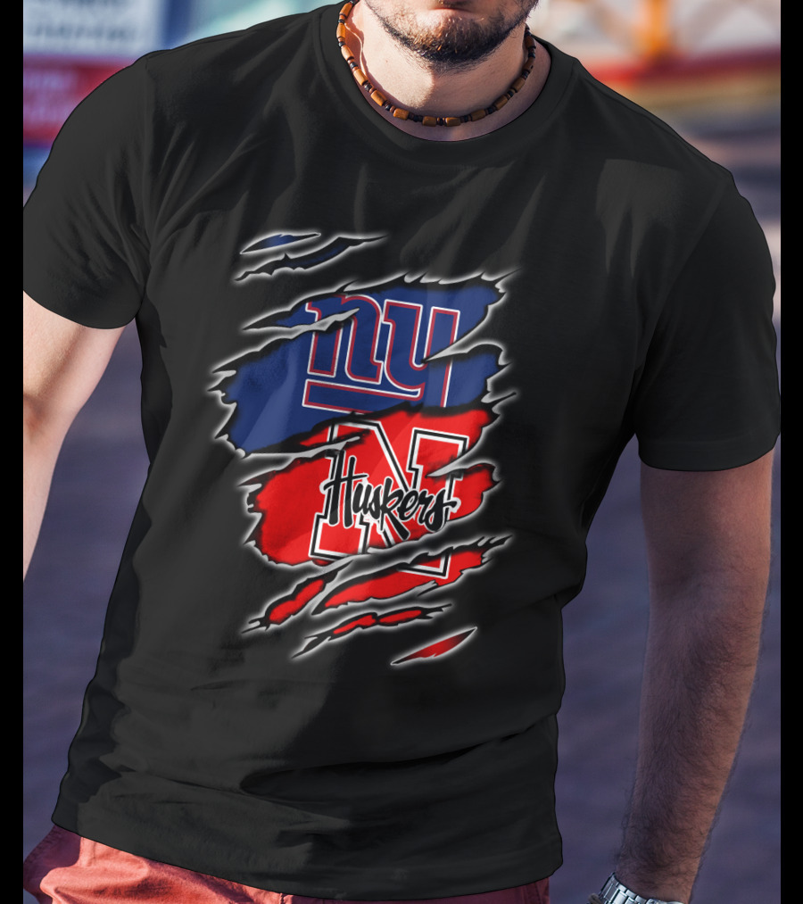 Giants Huskers N Logo Rip T-Shirt
