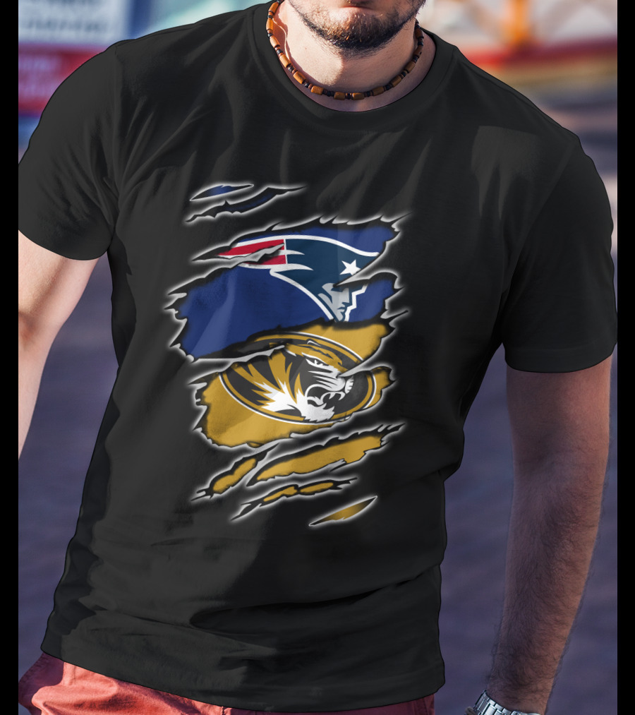 Patriots Missouri Tigers Logo Ripped T-Shirt