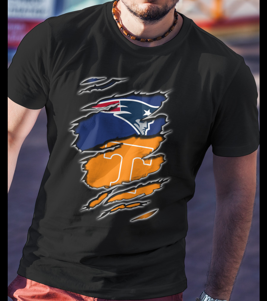 New England Patriots Tennessee Volunteers Ripped T-Shirt