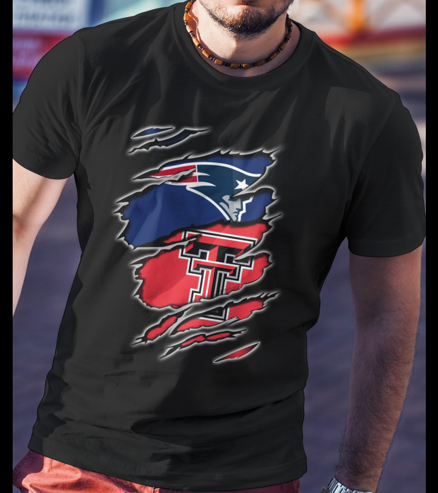 Patriots Texas Tech Raiders Football Rip Claw Marks T-Shirt