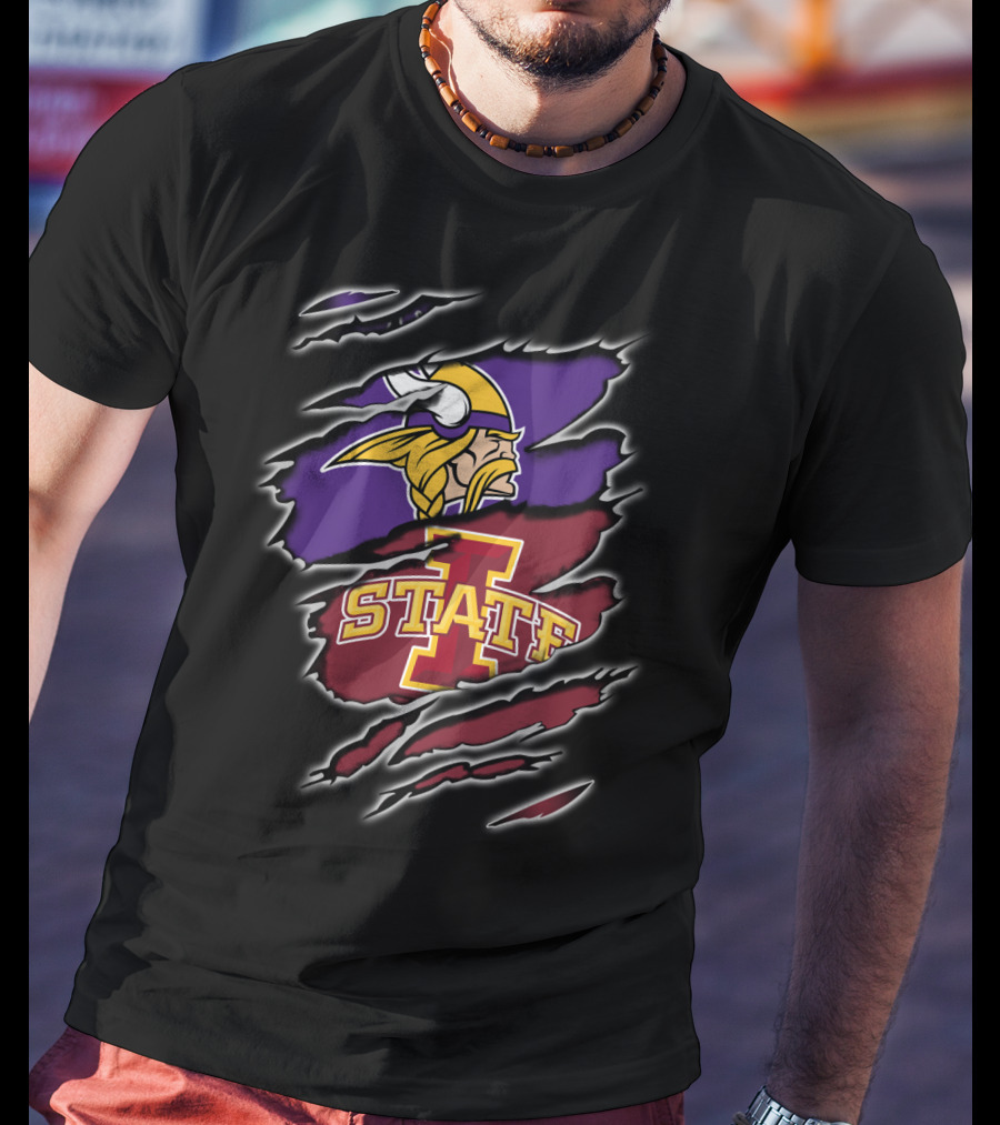 Minnesota Vikings Iowa State Cyclones Logos T-Shirt