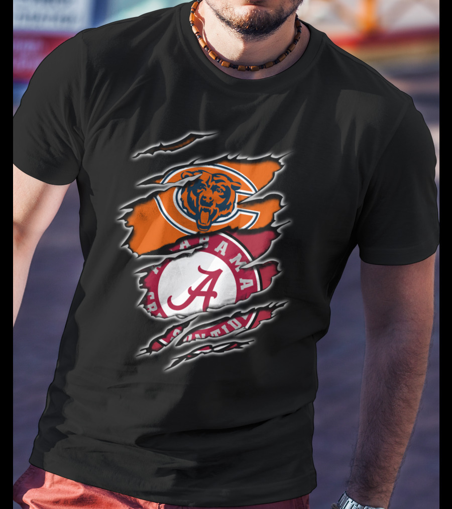 Chicago Bears Alabama Crimson Tide Crossover T-Shirt