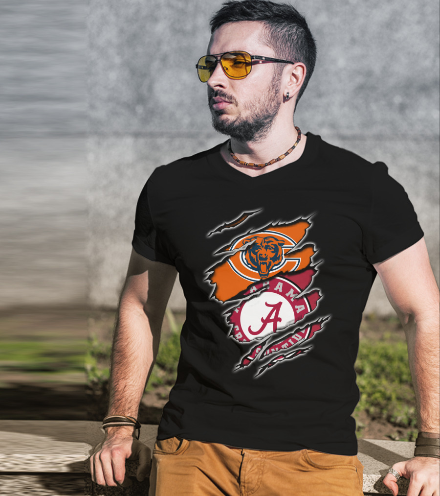 Chicago Bears Alabama Crimson Tide Crossover T-Shirt
