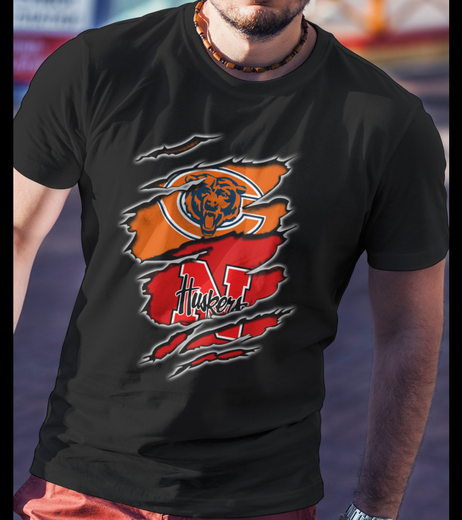 Bears G Huskers N Logo Tear T-Shirt