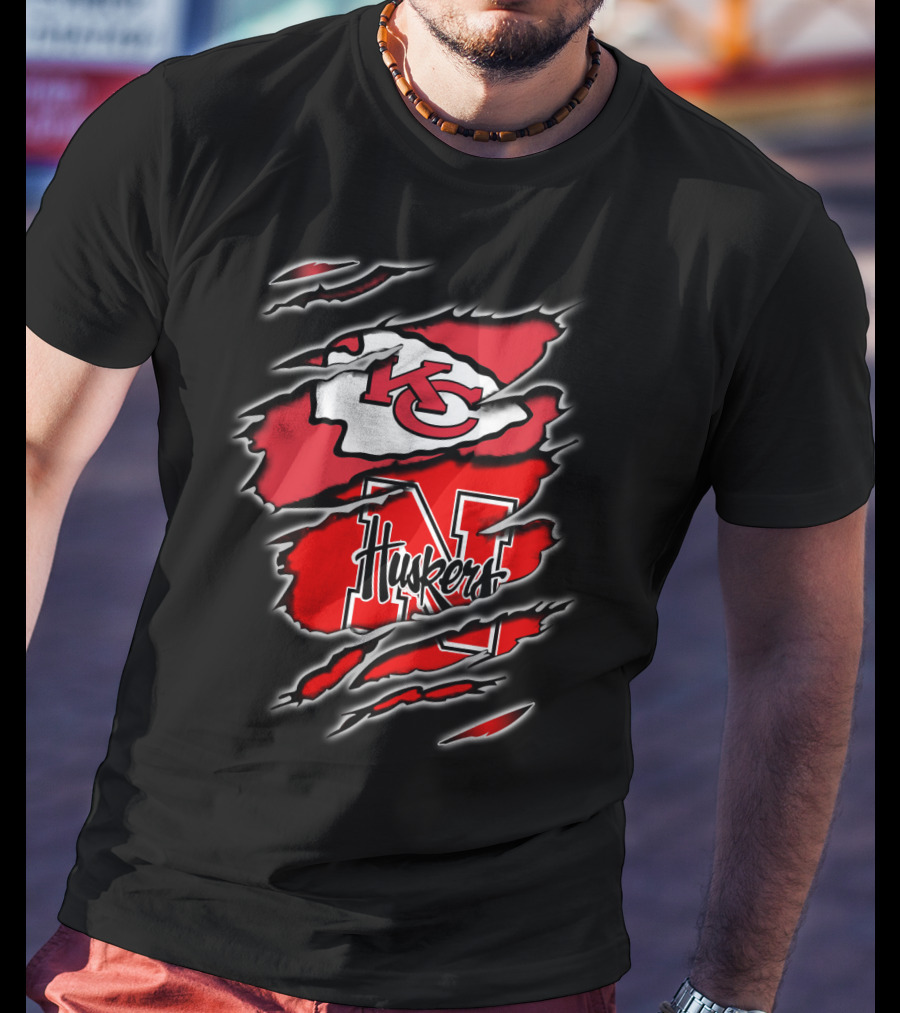 Chiefs KC Huskers Nebraska N Football T-Shirt