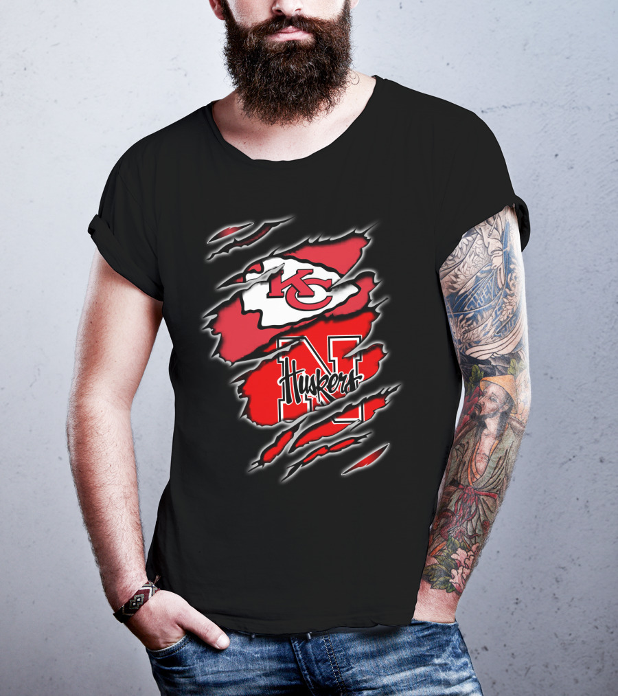 Chiefs KC Huskers Nebraska N Football T-Shirt