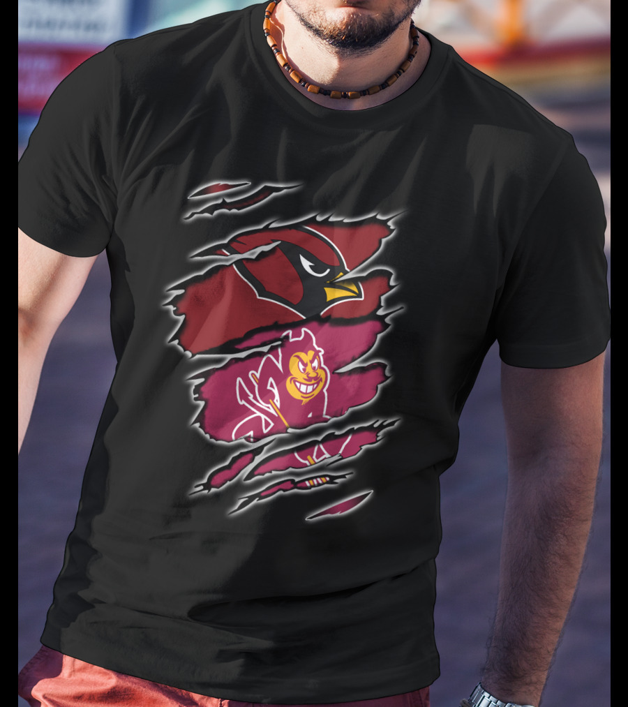 Arizona Cardinals ASU Sun Devils Torn Claw Marks T-Shirt