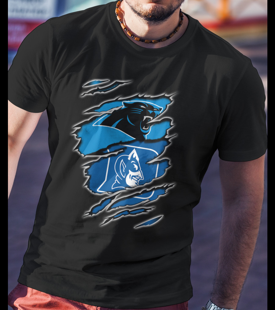 Panthers Duke Collaboration Ripped Blue T-Shirt