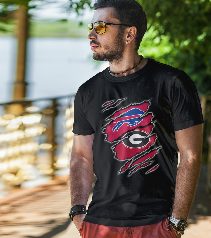 Buffalo Bills Georgia Bulldogs Claw Marks T-Shirt
