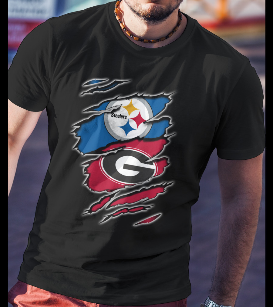 Steelers Georgia Bulldogs Fan Combo T-Shirt