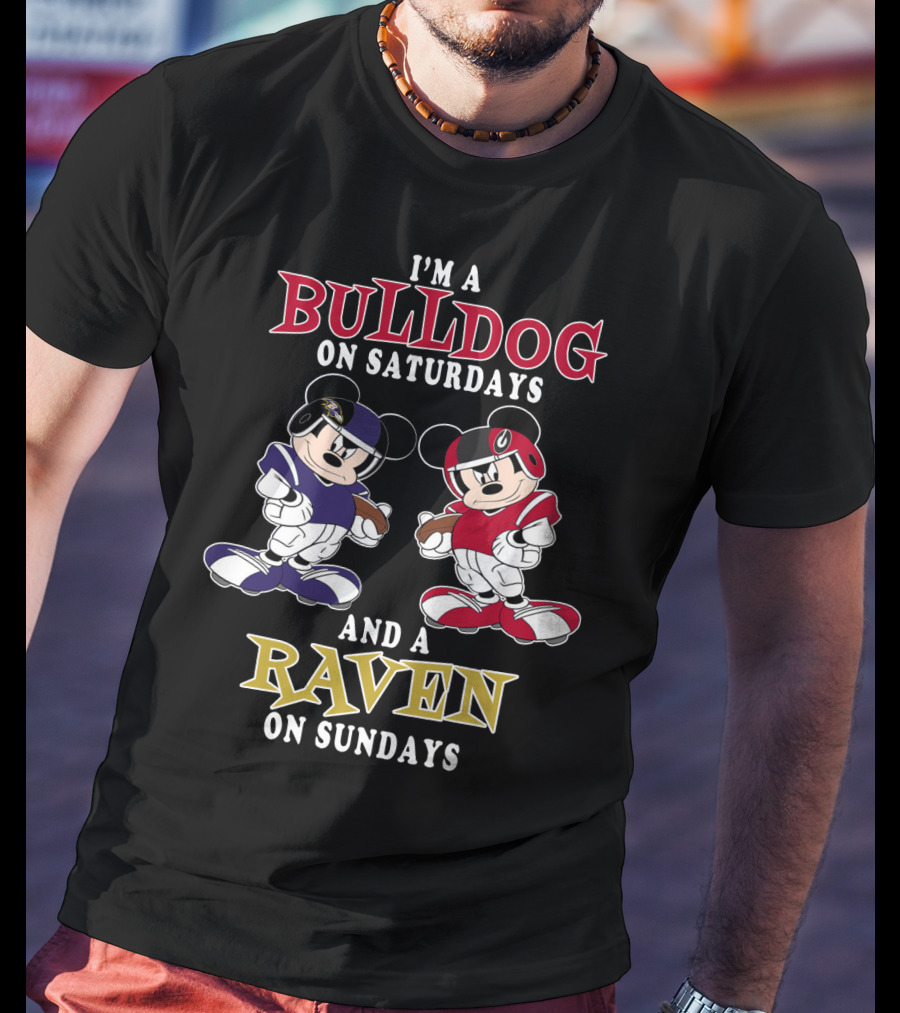 I'm A Bulldog On Saturdays And A Raven On Sundays T-Shirt