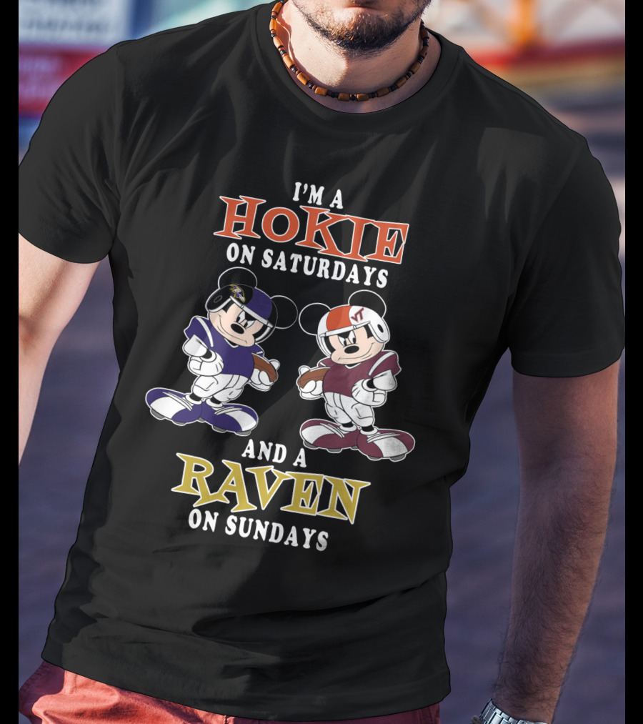 I'm A Hokie On Saturdays And A Raven On Sundays T-Shirt