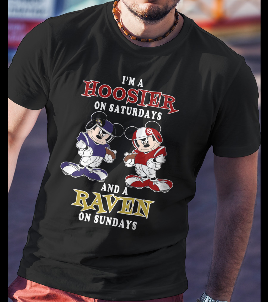 I'm A Hoosier On Saturdays And A Raven On Sundays T-Shirt