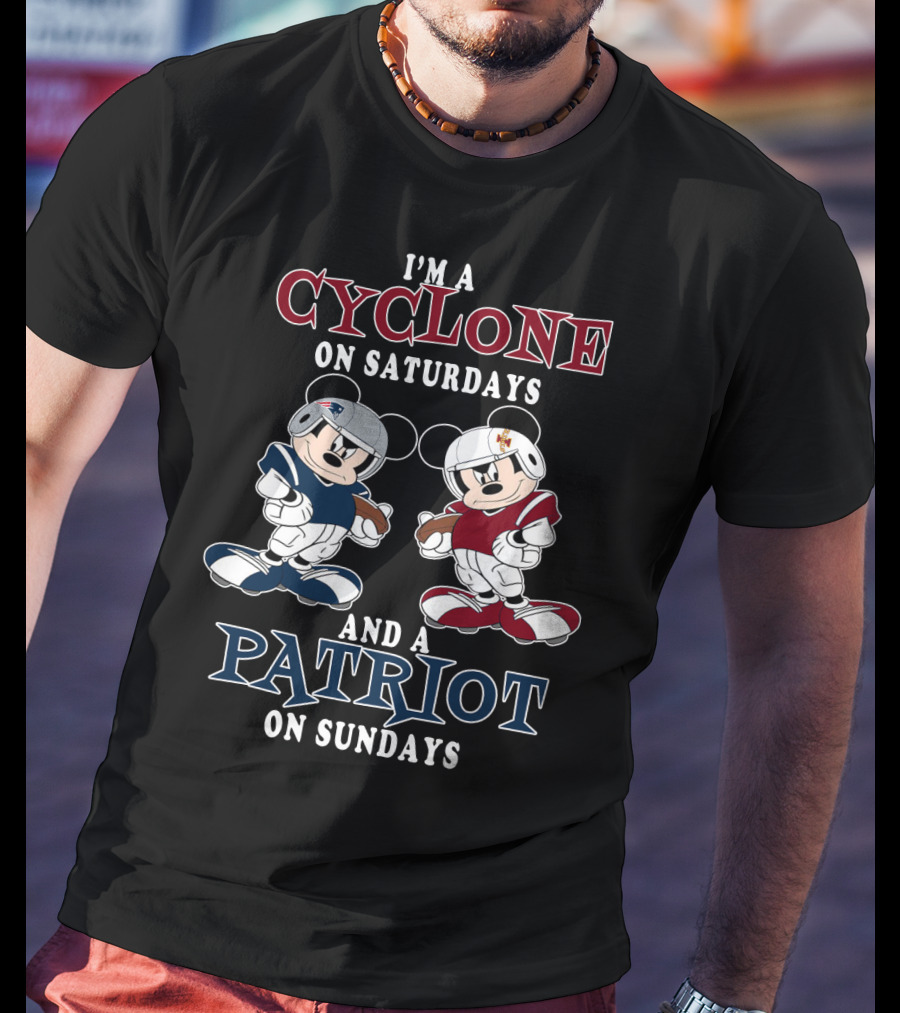 Iowa Cyclone Patriot Mickey Football Saturdays And Sundays T-Shirt