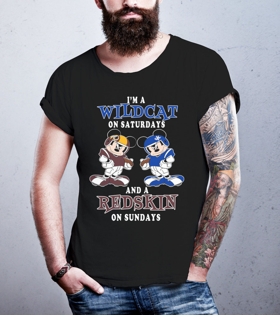 I'm A Wildcat On Saturdays And A Redskin On Sundays Mickey T-Shirt