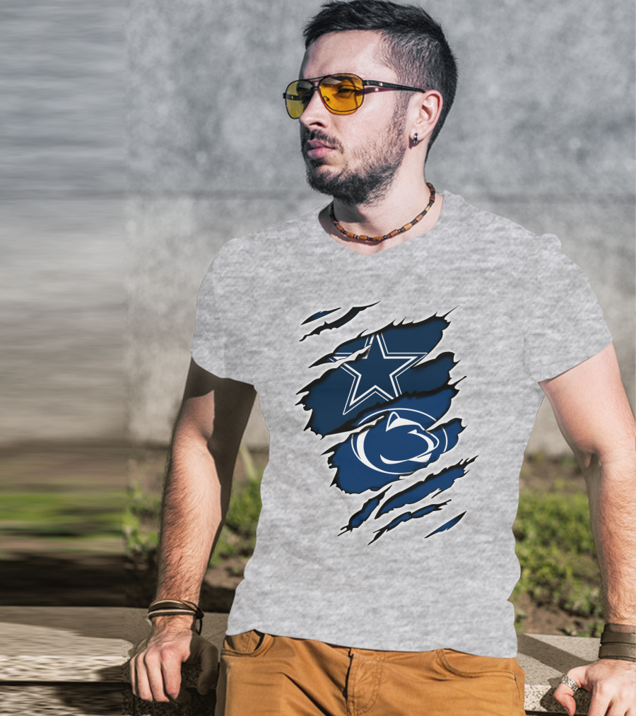 Dallas Cowboys Penn State Logo Fusion T-Shirt