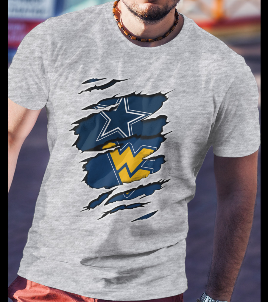 Cowboys West Virginia Mountaineers Star Logo Fusion T-Shirt
