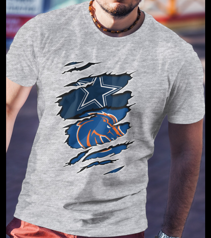 Dallas Cowboys Boise State Broncos Mashup T-Shirt