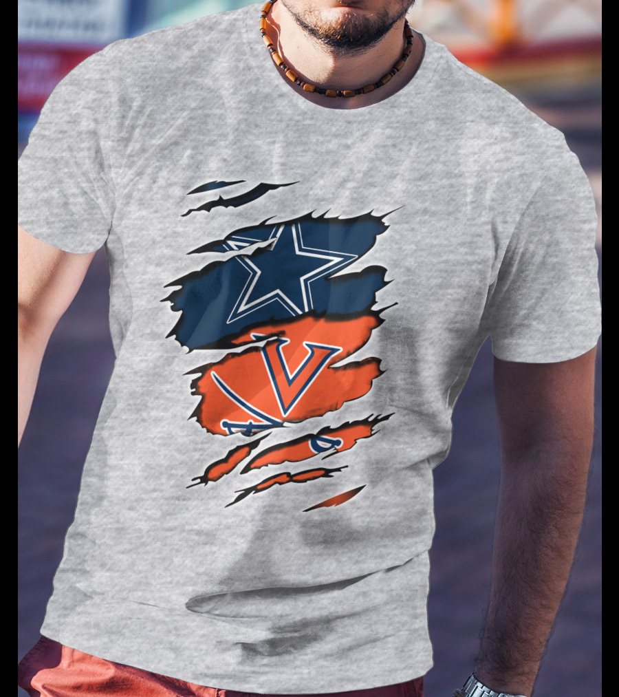 Cowboys Cavaliers Virginia Crossover Star And Swords Fusion T-Shirt
