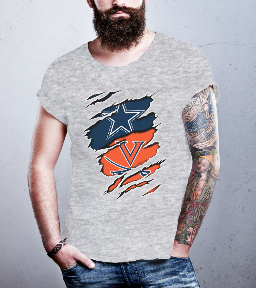 Cowboys Cavaliers Virginia Crossover Star And Swords Fusion T-Shirt