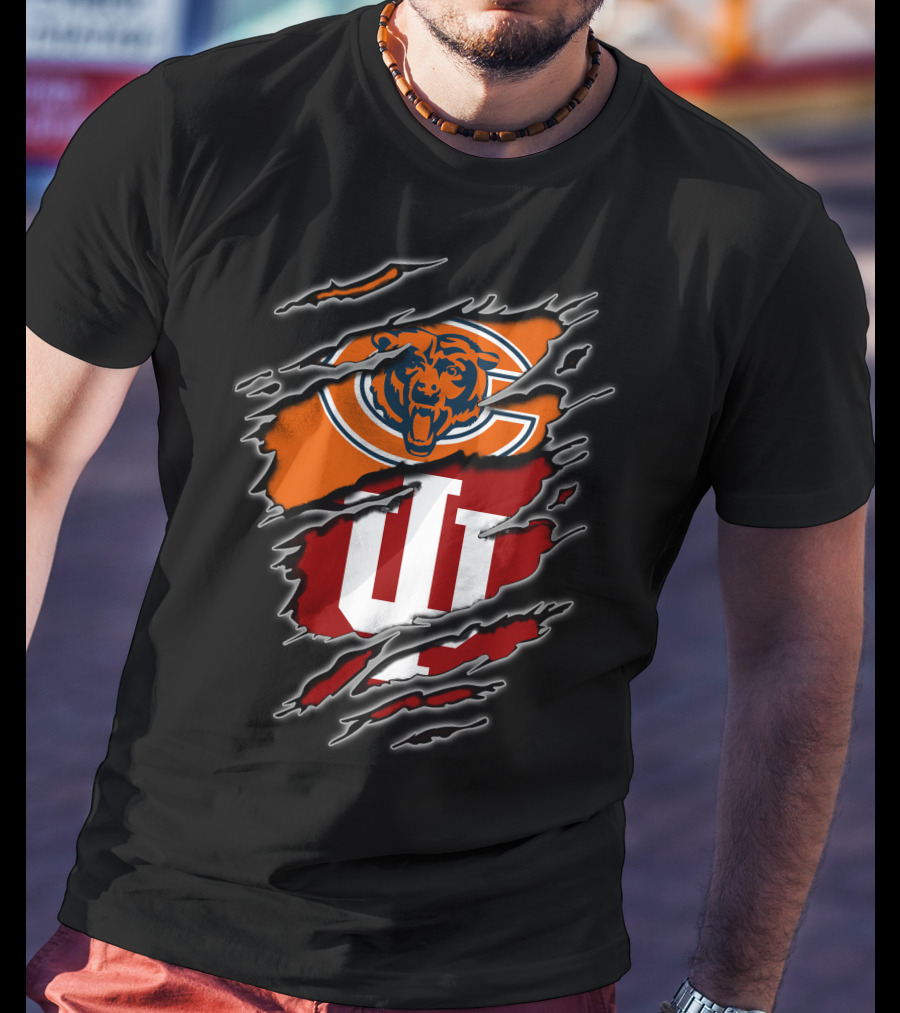 Chicago Bears Indiana Hoosiers Crossover T-Shirt