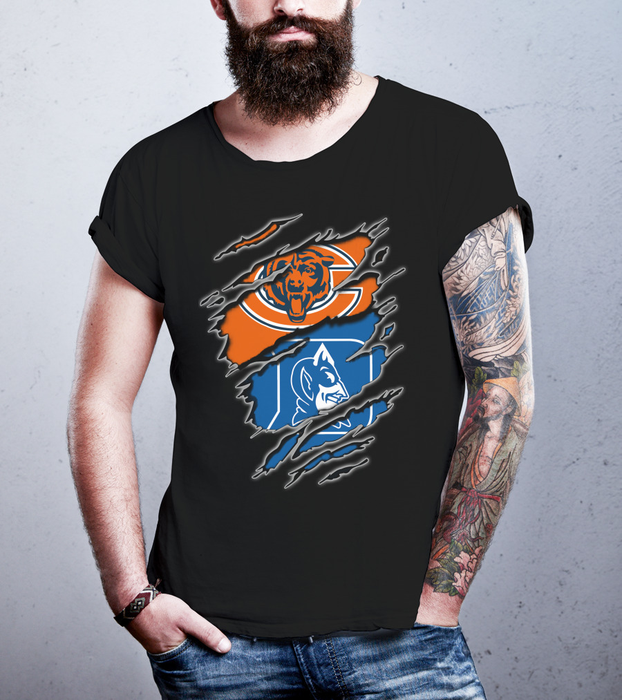 Chicago Bears And Duke Blue Devils Logos Combined T-Shirt