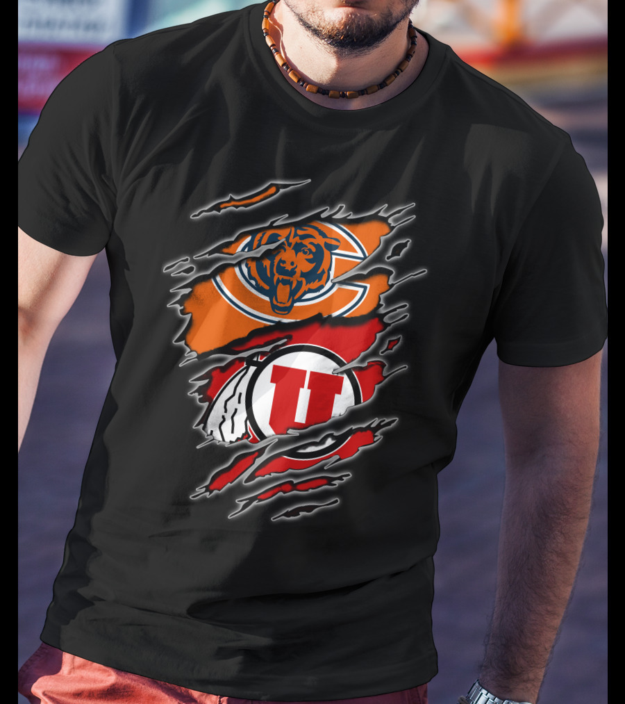 Chicago Bears Utah Utes Claw Marks T-Shirt