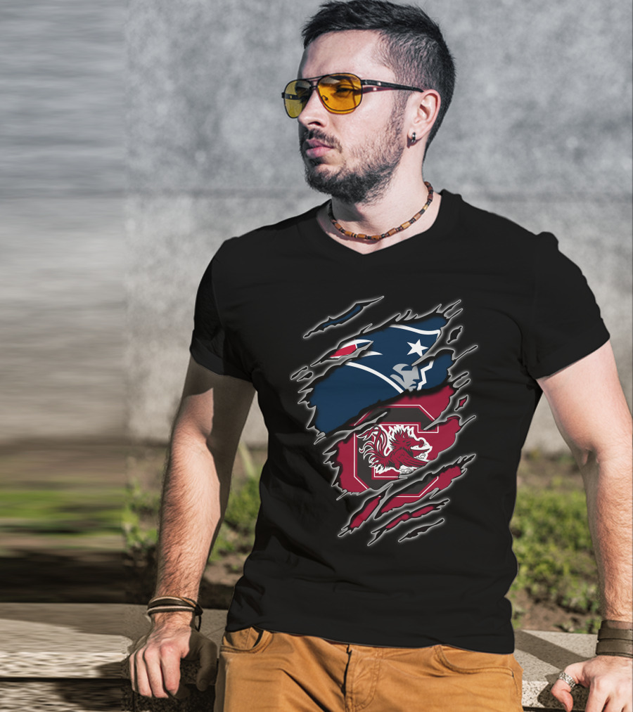 New England Patriots South Carolina Gamecocks Fusion T-Shirt