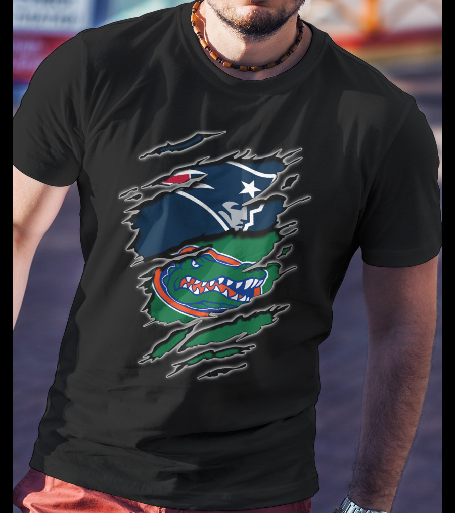 Patriots Gators Logo Crossover Featuring Iconic Team T-Shirt