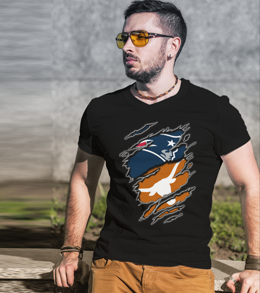 Patriots Longhorns Fusion Icon Split T-Shirt