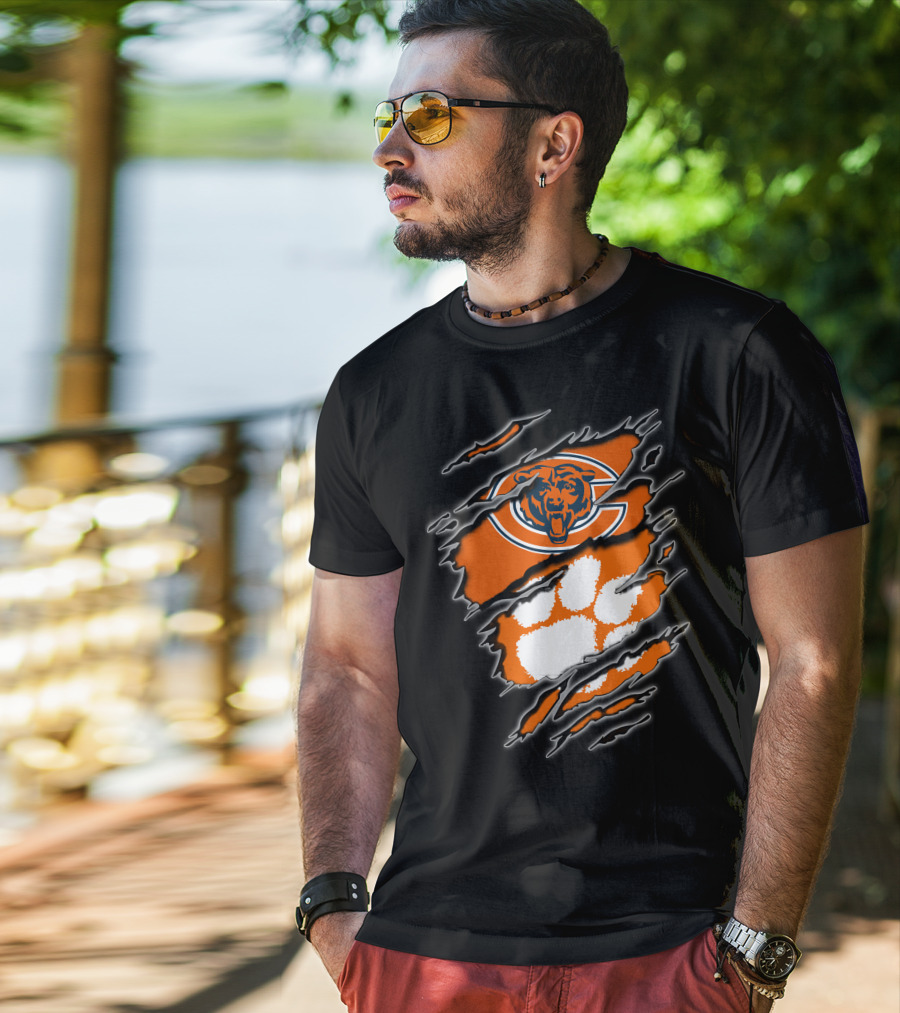 Chicago Bears Clemson Tigers Mashup T-Shirt