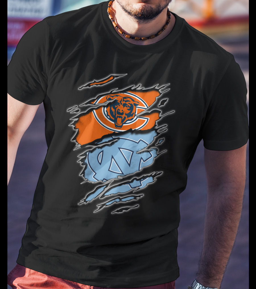 Chicago Bears UNC Tar Heels Combination T-Shirt