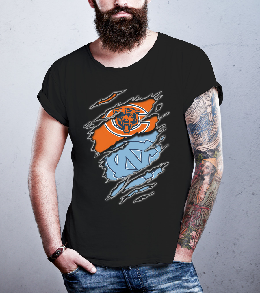 Chicago Bears UNC Tar Heels Combination T-Shirt