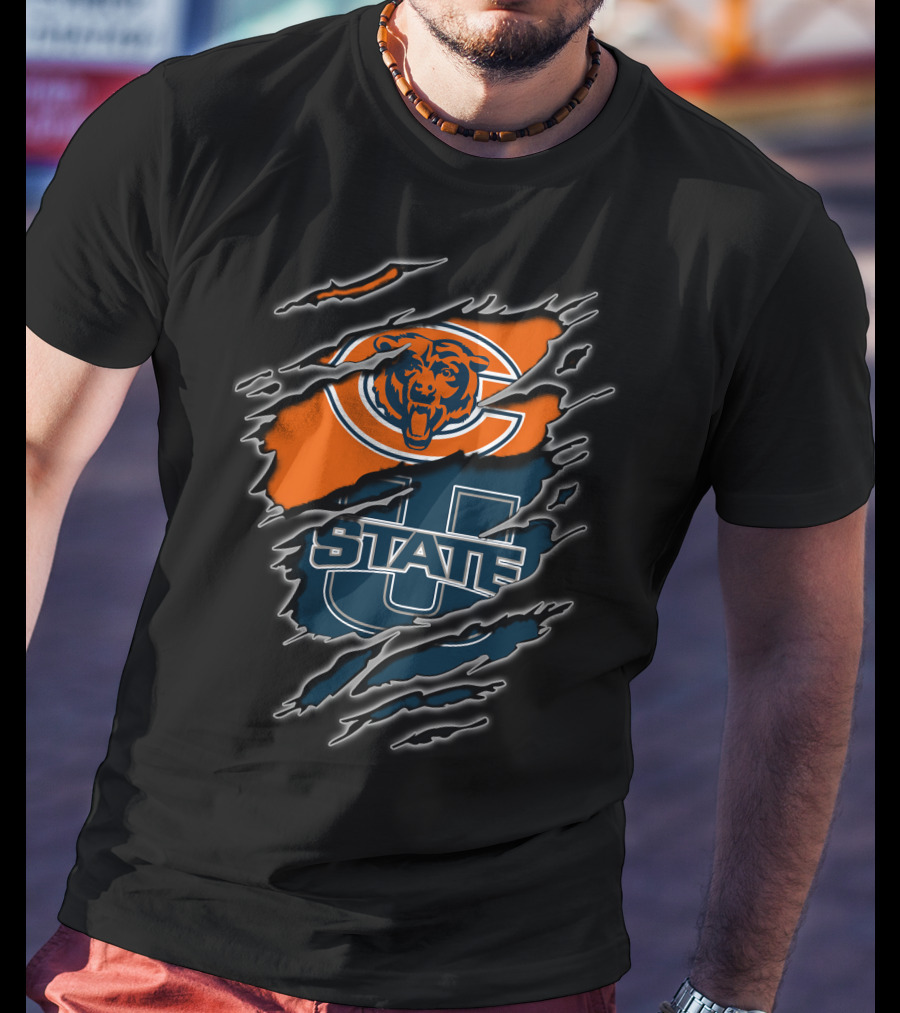 Chicago Bears Utah State Aggies Collaboration T-Shirt