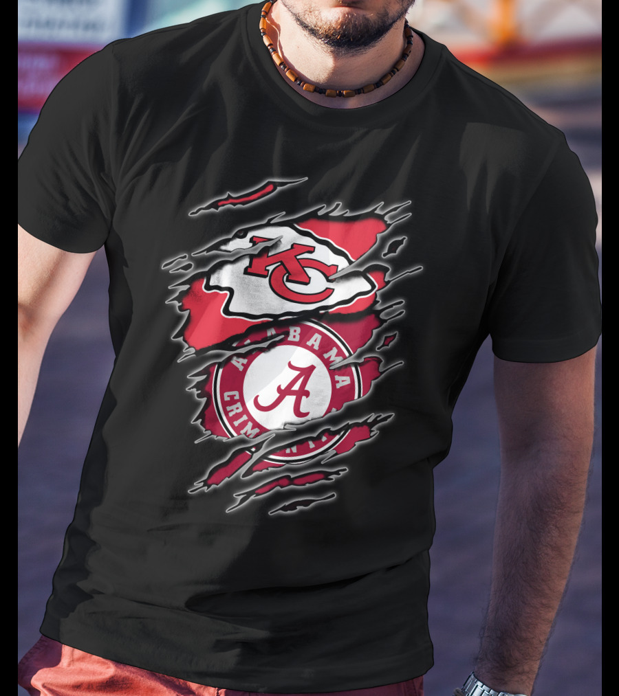 Chiefs Alabama Crimson Tide Logos T-Shirt
