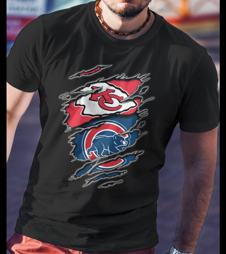 Kansas City Chiefs Chicago Cubs Claw Rip T-Shirt