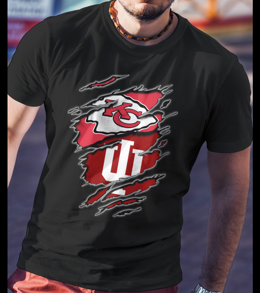 Kansas City Chiefs Indiana Hoosiers Crossover T-Shirt