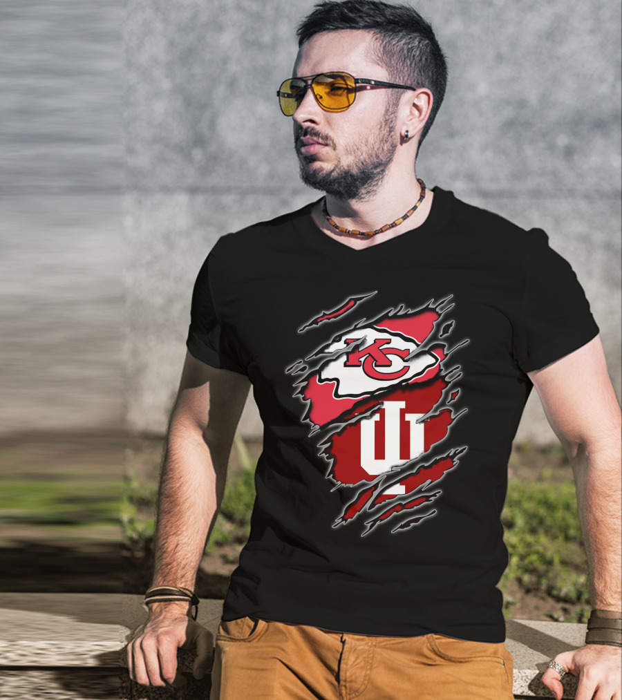 Kansas City Chiefs Indiana Hoosiers Crossover T-Shirt