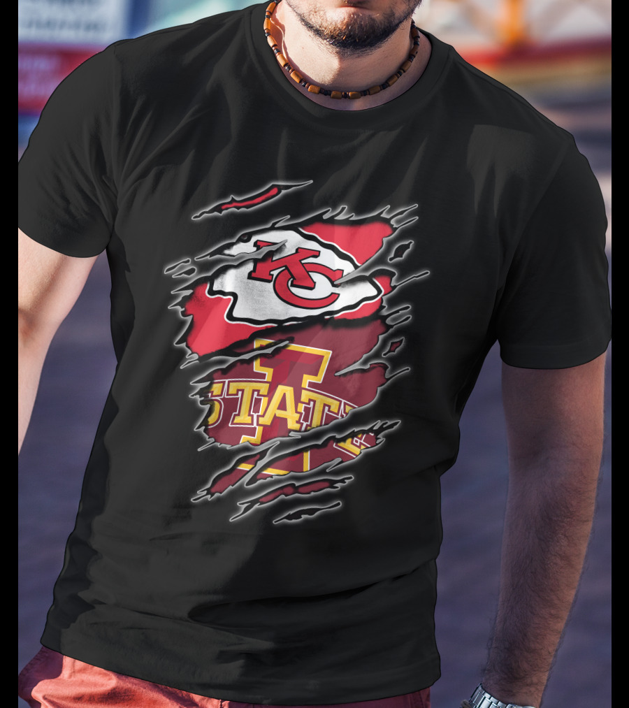 Kansas City Chiefs Iowa State Cyclones Ripped Claw T-Shirt