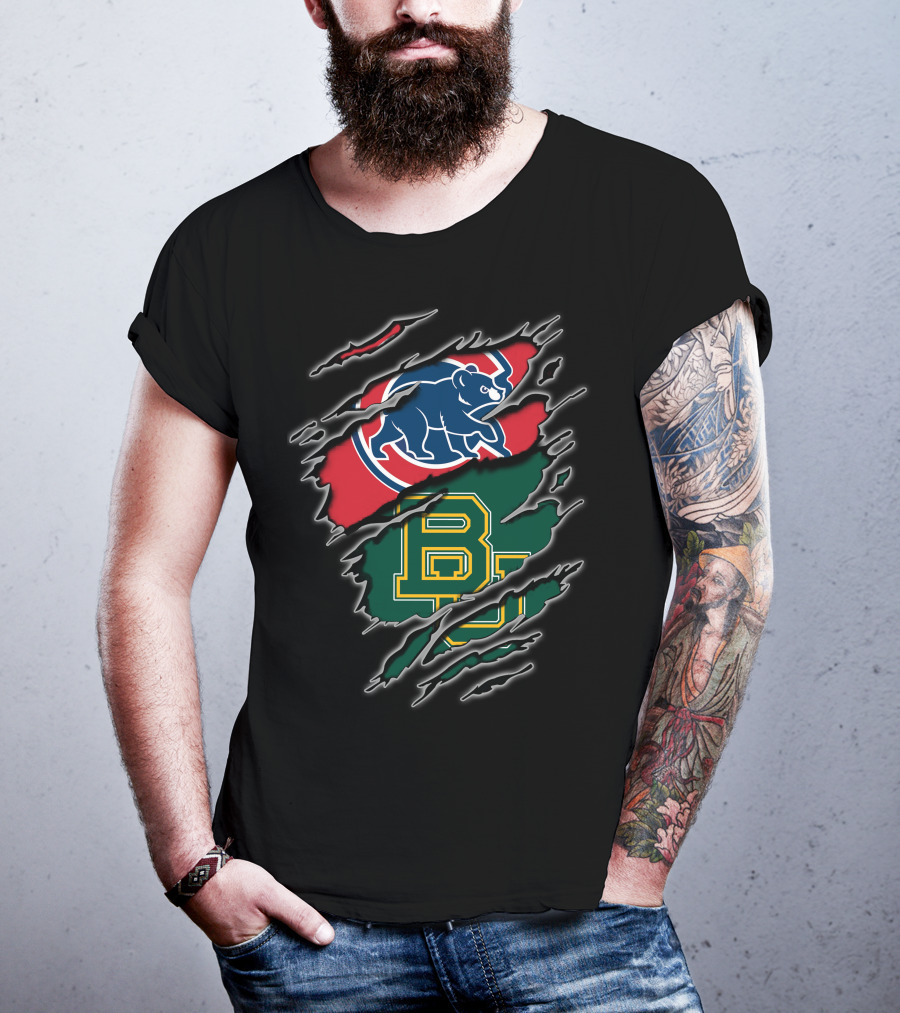 Cubs Bears Meets Baylor Football Creative Crossover T-Shirt