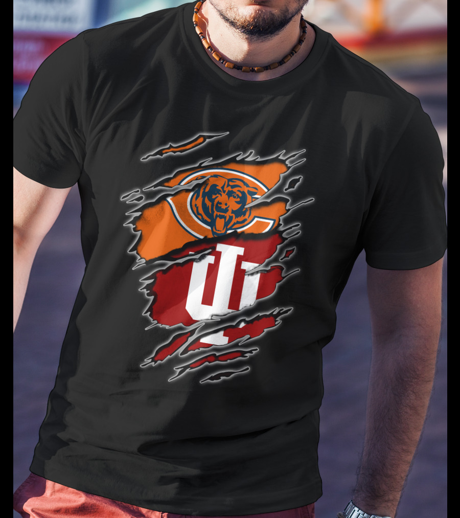 Chicago Bears Indiana Hoosiers Football Fan Dual T-Shirt