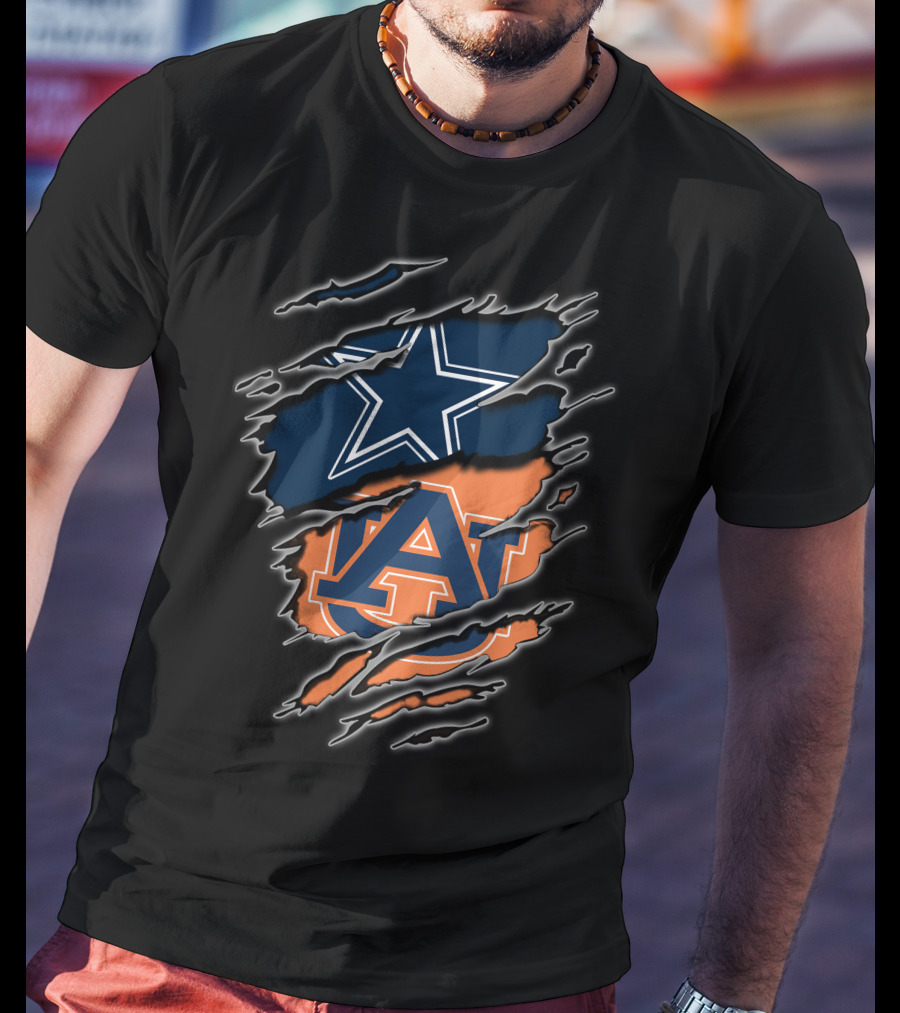 Cowboys Star Auburn Tigers Logo Fusion T-Shirt