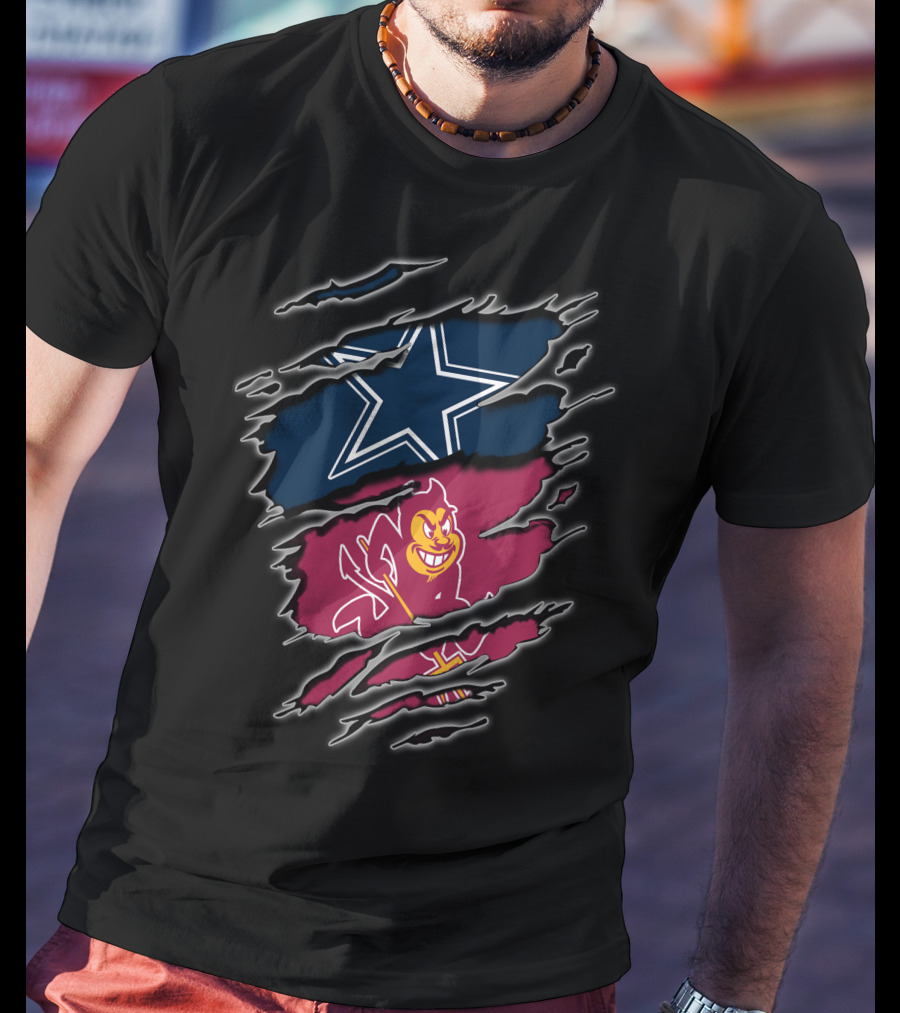 Dallas Cowboys Arizona State Sun Devils Football Fusion T-Shirt